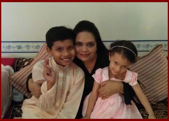 Dr. Talat Fatima with children Rushan and Sidrah Anwar