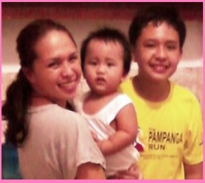 Mommy Tess with baby Theo and PJ Nicolas