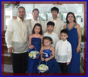Daddy Mamerto with Mommy Des, Carl and grandchildren